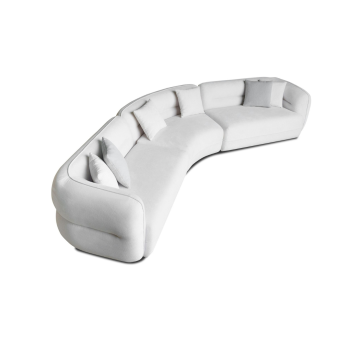 Dypsy - Modern Off-White Fabric Curved Sectional Sofa