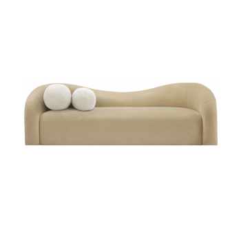 Faby86"Faux Shearling Teddy Fabric Upholstered Sofa