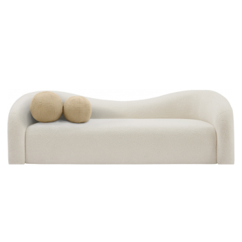 Faby86"Faux Shearling Teddy Fabric Upholstered Sofa