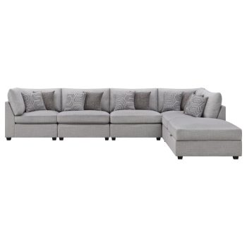 Zambria 6-piece Upholstered Modular Sectional Sofa Grey