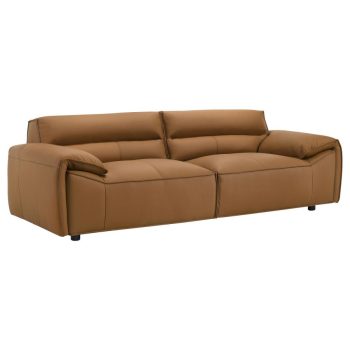 Luxton Top Grain Leather Upholstered Sofa Orange