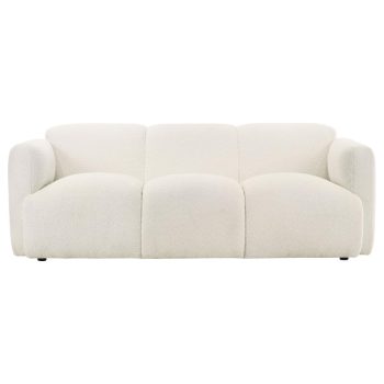 Korset Fabric Upholstered Round Track Arm Sofa White