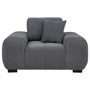 Olivia Upholstered Track Arm Accent Chair Charcoal Grey