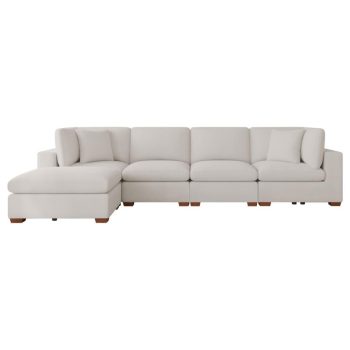Lake 5-piece Upholstered Modular Sectional Sofa Ivory