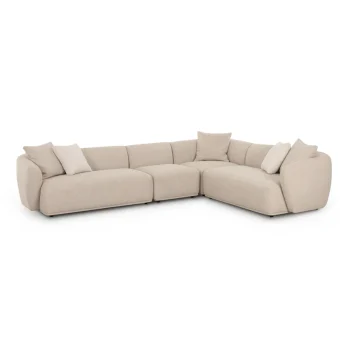 Dylvie 4-Piece Cream Boucle Sectional