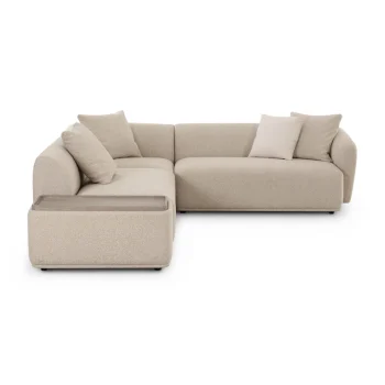 Dylvie 4-Piece Cream Boucle Chaise Sectional LAF