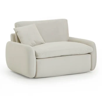 Elle Cream Velvet Lounge Chair