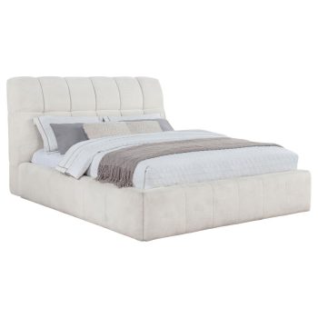 Lolet 48-inch Upholstered Eastern King Platform Bed Cream
