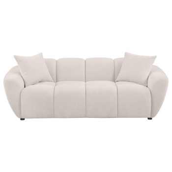 Tino Chenille Upholstered Splayed Arm Sofa Greige
