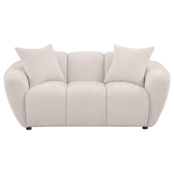 Tino Chenille Upholstered Splayed Arm Loveseat Greige