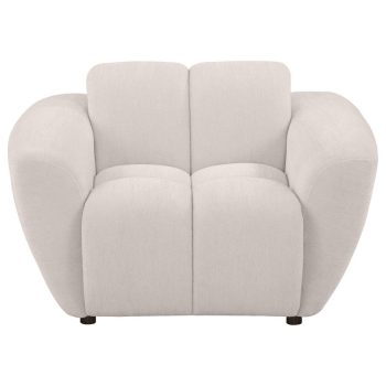 Tino Chenille Upholstered Splayed Arm Accent Chair Greige