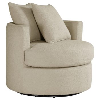 Lebe Upholstered Swivel Accent Chair Camel