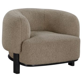 Lale Upholstered Barrel Back Accent Chair Mushroom