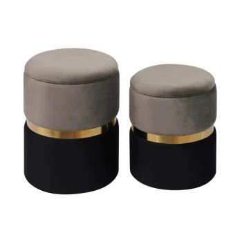 Gily Grey Storage Ottomans - Set of 2