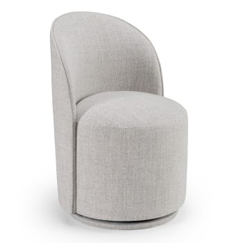 Katy - Modern Light Grey Fabric Swivel Dining Chair