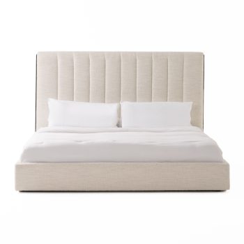 Valy - Contemporary White Fabric Bed King