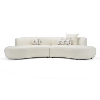 Eldon - Modern Cream Fabric Curved Sectional