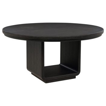 Leany 60-inch Round Dining Table Burnished Black