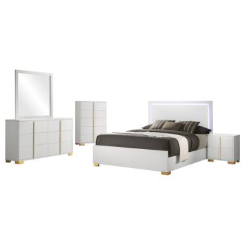Marce 5-piece Eastern King Bedroom Set White