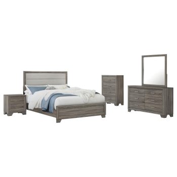 Right 5-piece Queen Bedroom Set Brown Oak