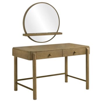 Rini 2-piece Makeup Vanity Table and Mirror Set Sand Wash