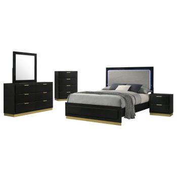 Cary 5-piece Eastern King Bedroom Set Black