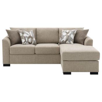 Soto Upholstered Sleeper Sectional Chaise Sofa Camel