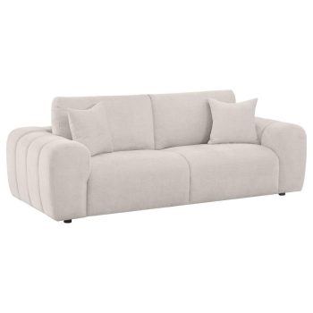 Netty Chenille Upholstered Wide Arm Sofa Ivory