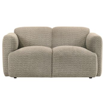 Korset Fabric Upholstered Round Track Arm Loveseat Brown
