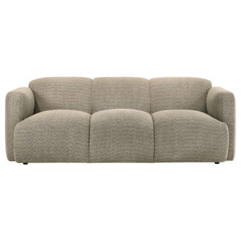 Korset Fabric Upholstered Round Track Arm Sofa Brown