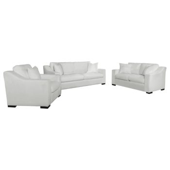 Aslyn 3-piece Upholstered Sloped Arm Sofa Set White