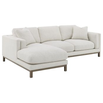 Gena Boucle Upholstered Sectional Chaise Sofa Sand