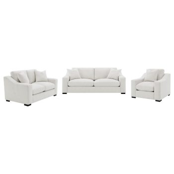 Aslyn 3-piece Upholstered Track Arm Sofa Set Sand