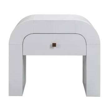 Tommy 26" Arched Nightstand With Drawer. white