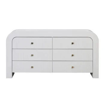 Marlon 62" Arched 6-Drawer Dresser. white