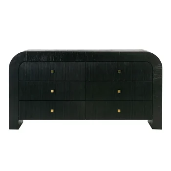 Marlon 62" Arched 6-Drawer Dresser.Black
