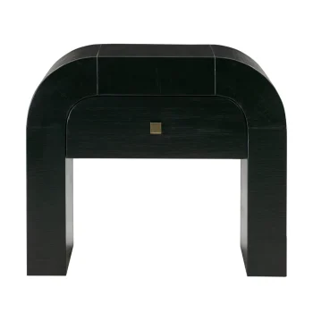 Tommy 26" Arched Nightstand With Drawer. Black