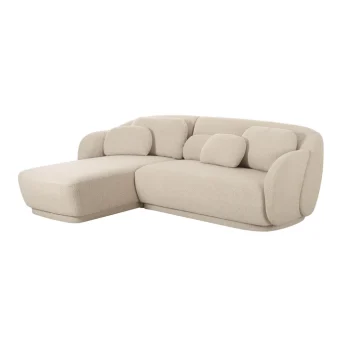 Linda 2-Piece Cream Performance Boucle L-Shaped Sectional.LAF