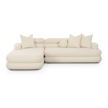 Victoria 2-Piece Cream Performance Boucle L-Shaped Sectional (LAF)