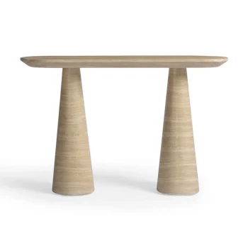 Sandy 47" Faux Travertine Indoor/Outdoor Console Table