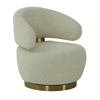 Analie Performance Fabric Swivel Accent Chair Beige