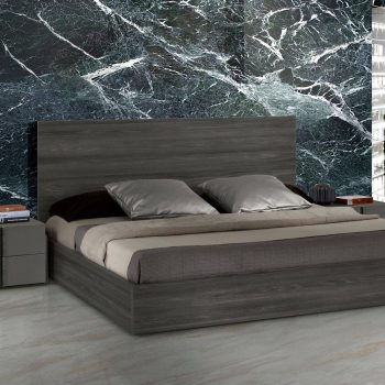 Lucy - Italian Modern Matte Grey / Elm Grey King Bed