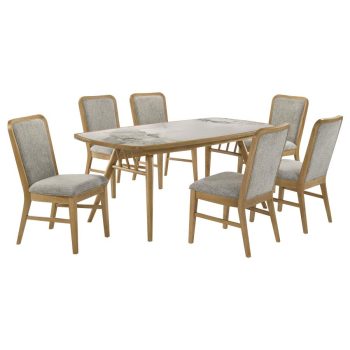 Roy 7-piece Rectangular Dining Set Weathered Natural