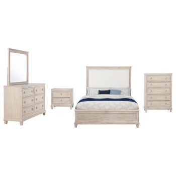 Brok 5-piece Eastern King Bedroom Set Washed Oak