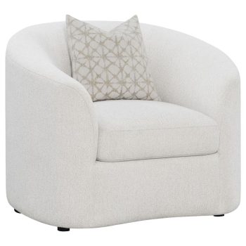 Rauw Boucle Upholstered Sloped Arm Accent Chair Latte