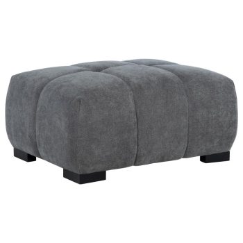 Olivia Upholstered Rectangular Ottoman Charcoal Grey