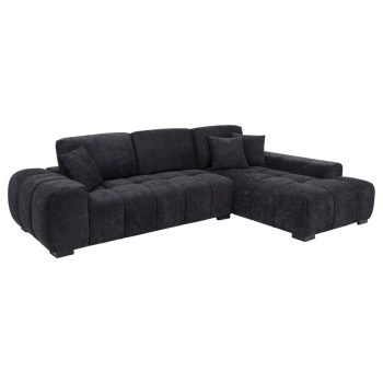 Olivia Sectional Chaise Sofa Black