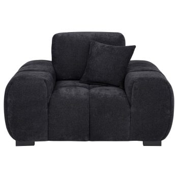 Olivia Upholstered Track Arm Accent Chair Black