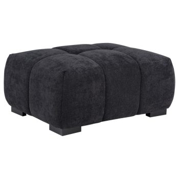 Olivia Upholstered Rectangular Ottoman Black