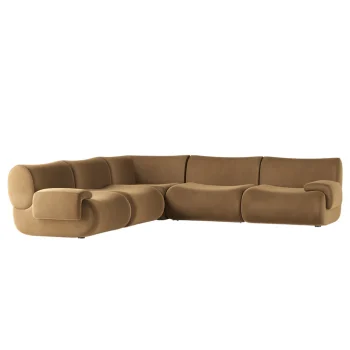 Zera 5-Piece Latte Brown Performance Velvet Modular L-Sectional